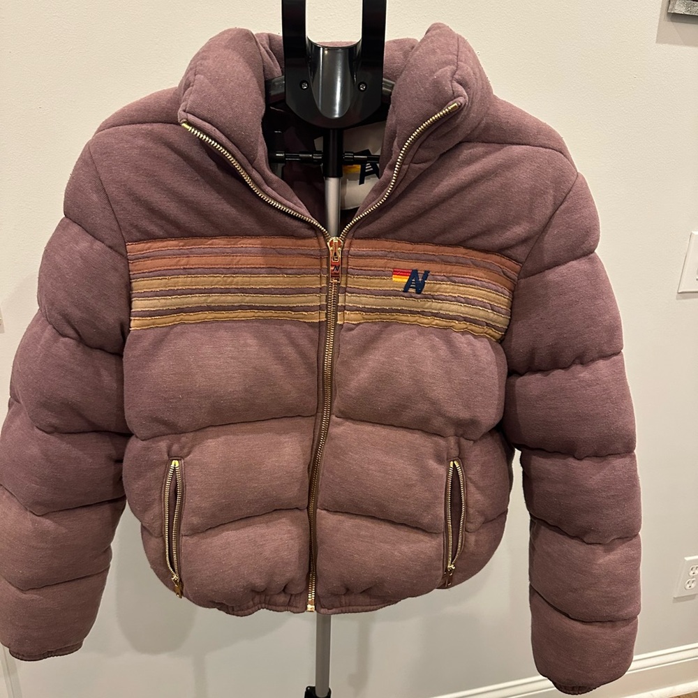 Aviator Nation Faded Mocha Puffer Jacket NWT Medium MAKE AN OFFER !